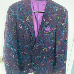 Purple Paisley corduroy dinner jacket, hasn't been worn
